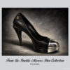 Chanel Imelda Marcos Shoe Print featuring black lambskin platform pump with metallic silver toe cap