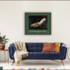 Framed Fendi shoe print from the Imelda Marcos Shoe Collection displayed in a contemporary room setting