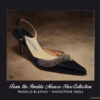 Manolo Blahnik rhinestone heels, black silk slingback pumps from the Imelda Marcos Shoe Collection