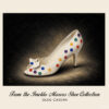 Oleg Cassini Polkadot Pumps in rippled white leather with multicoloured dots and decorative bow from the Imelda Marcos Shoe Collection