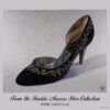 René Caovilla Black Velvet Pumps from the Imelda Marcos Shoe Collection with crystal embellishments and jewelled heel.