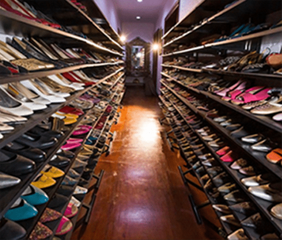 Rows of designer shoes from the famous Imelda Marcos Shoe Collection, one of the world’s largest private shoe collections.