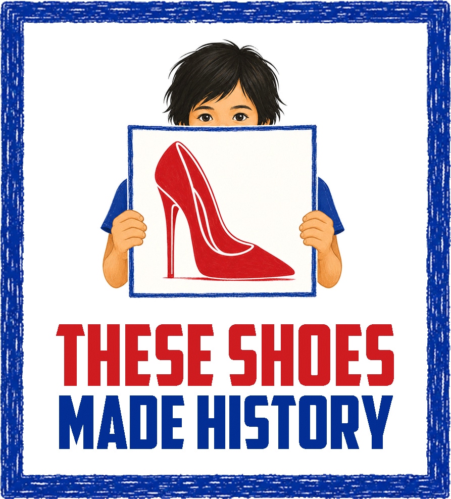 Sole Support logo with the slogan “These Shoes Made History”, promoting museum-quality art prints inspired by the Imelda Marcos Shoe Collection.