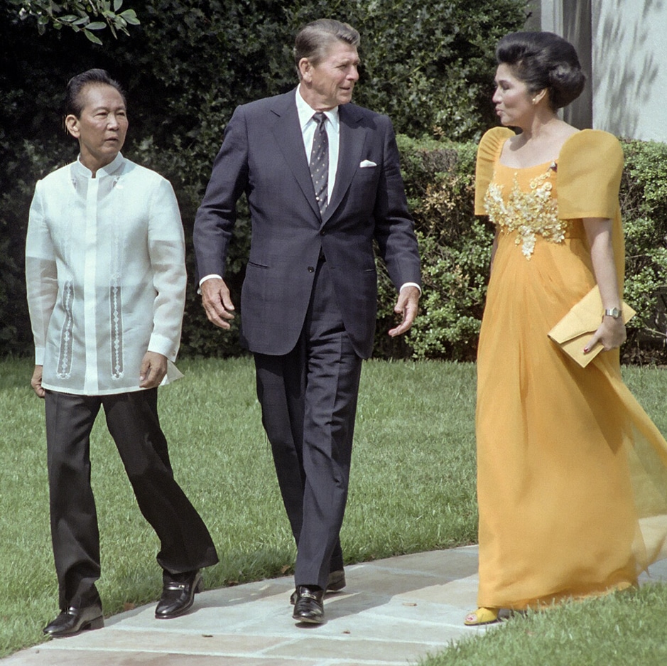 Imelda Marcos with President Ronald Reagan during an official visit to the White House